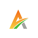 A logo of an orange, green and white letter a.